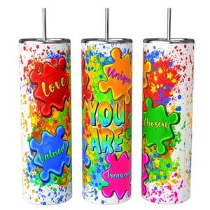 20ox AUTISM -YOU ARE SUBLIMATED STAINLESS STEEL DOUBLE WALL INSULATED TUMBLER